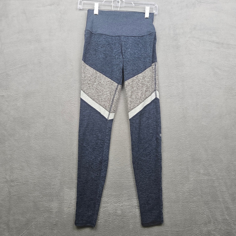 Alo Yoga Women Blue Colorblock High Waist Shelia‎ Leggings Size S Activewear